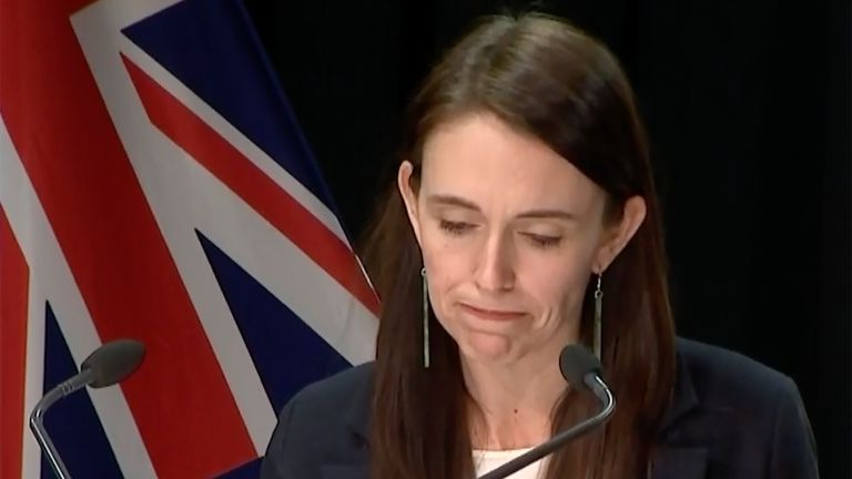 New Zealand Prime Minister Jacinda Ardern speaks about a stabbing attack during a press conference, Friday, Sept. 3, 2021, in Wellington, New Zealand. New Zealand authorities say they shot and killed a violent extremist after he entered a supermarket and stabbed and injured six shoppers. Ardern described Friday&#39;s incident as a terror attack
PIC:TVNZ /AP