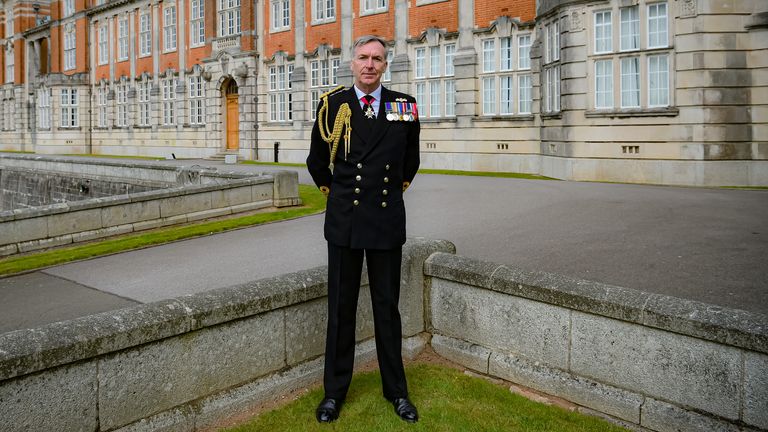 First Sea Lord and Chief of the Naval Staff, Admiral Tony Radakin at Britannia Royal Naval College in Dartmouth, Devon