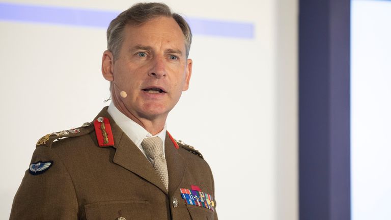 Images show Chief of the General Staff General Sir Mark Carleton-Smith delivering his keynote speech at DSEI 2021
PIC: UK MOD © Crown copyright 2021: