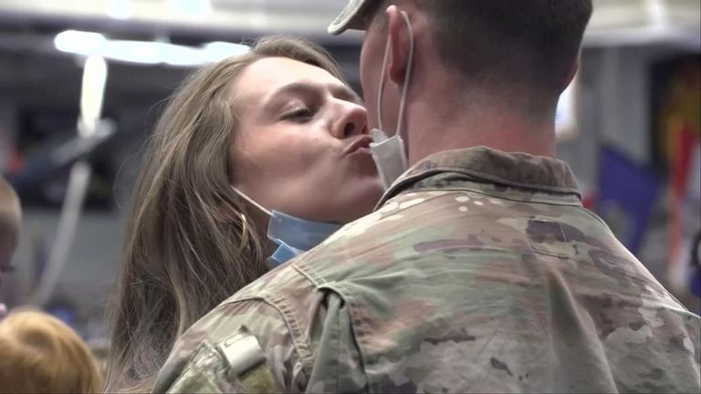 Families welcome U.S. troops returning from Afghanistan