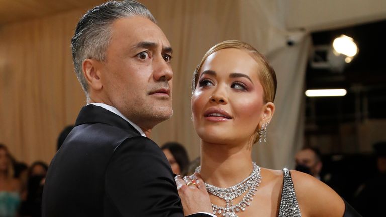 Metropolitan Museum of Art Costume Institute Gala - Met Gala - In America: A Lexicon of Fashion - Arrivals - New York City, U.S. - September 13, 2021. Taika Waititi and Rita Ora. REUTERS/Mario Anzuoni