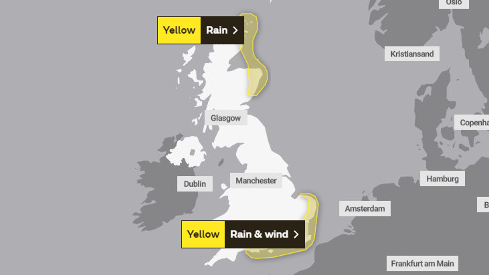 UK weather: Weekend warnings of 70mph winds and up to 40mm of rain | UK ...
