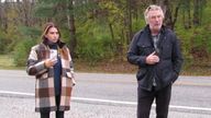 Alec Baldwin and his wife, Hilaria, stopped to talk to reporters . Pic: Backgrid