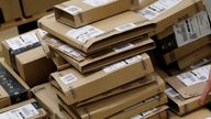 A worker sorts parcels at Amazon's fulfilment centre in Peterborough, Britain November 15, 2017. REUTERS/Darren Staples 