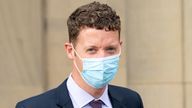 Sergeant Ben Lister leaves Bradford Crown Court, where he is on trial accused of raping and sexually assaulting a woman in Bradford on August 29 2016. Picture date: Tuesday October 5, 2021.
