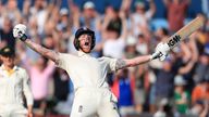 England&#39;s Ben Stokes celebrates winning the third Ashes Test match at Headingley, Leeds