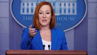FILE PHOTO: White House Press Secretary Jen Psaki addresses the daily press briefing at the White House in Washington, U.S. October 26, 2021. REUTERS/Jonathan Ernst/File Photo