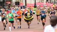 Runners wearing fancy dress are a common sight at the London Marathon