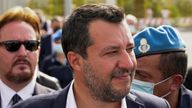 Leader of Italy&#39;s right-wing League party Matteo Salvini leaves after a hearing in the trial against him on charges of kidnapping over his decision to prevent more than 100 migrants from landing in the country in 2019, in Palermo, Italy, October 23, 2021. REUTERS/Antonio Parrinello  