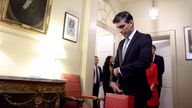 27/10/2021. London, United Kingdom. Budget Day 2021.  Chancellor of the Exchequer Rishi Sunak leaves No11 Downing Street to deliver his 2021 Budget to the House of Commons. Picture by Andrew Parsons / No 10 Downing Street