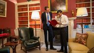  The Chancellor Rishi Sunak and the Chief Secretary to the Treasury Simon Clarke talk through the Budget in the offices of 11 Downing Street  PIC: HM Treasury    