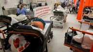 Medical professionals assist coronavirus disease (COVID-19) patients in the overcrowded intensive care unit at the Emergency Hospital "Bagdasar-Arseni", in Bucharest, Romania, October 19, 2021