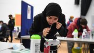 A student takes a Lateral Flow Test 