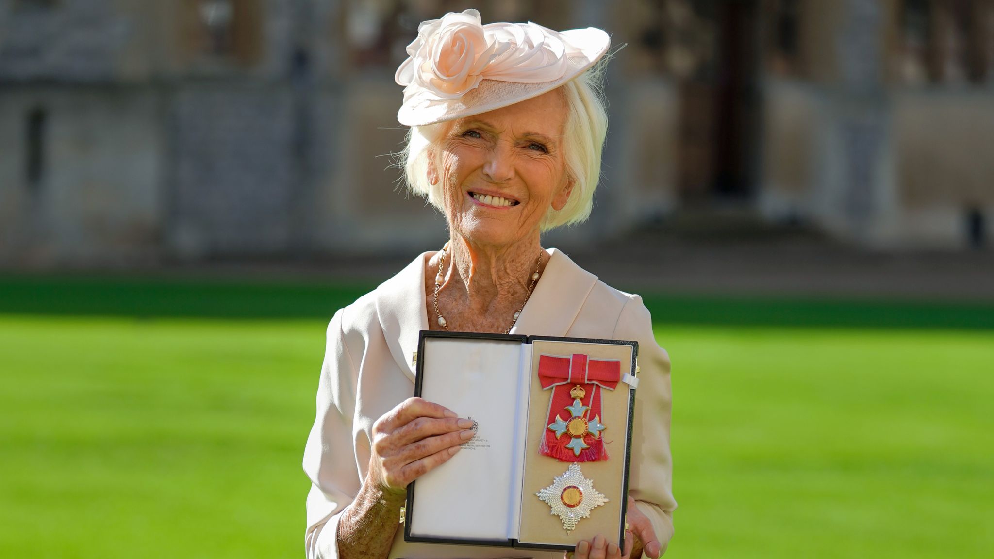 Mary Berry Made A Dame For Services To Culinary Arts During Ceremony With Prince Charles At Windsor Castle Ents Arts News Sky News