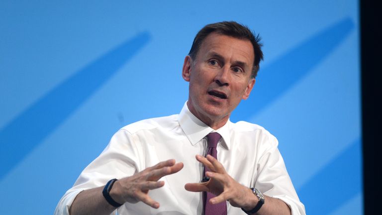 Photo de fichier en date du 17/7/2019 de l'ancien secrétaire à la santé Jeremy Hunt qui a averti que le Royaume-Uni est confronté à un "maintenant ou jamais" moment pour réparer le système de protection sociale.  Date d'émission : samedi 26 juin 2021.