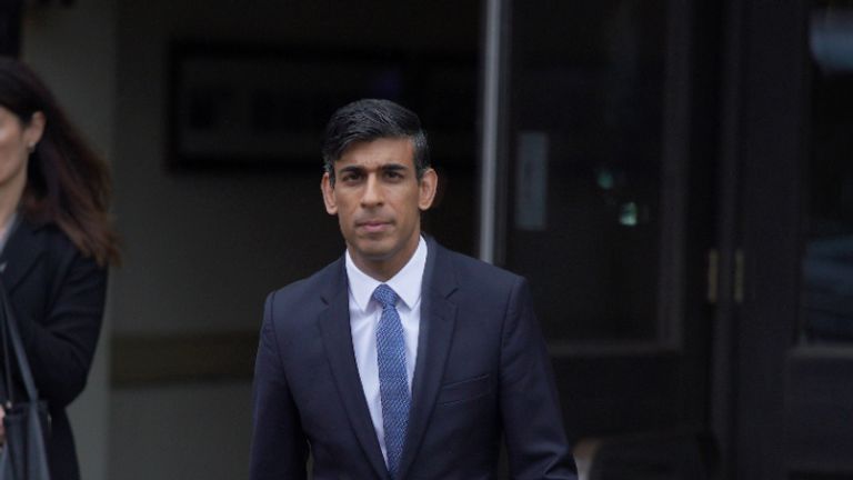 Chancellor of the Exchequer Rishi Sunak leaving his hotel to walk to his car as he attends the Conservative Party Conference in Manchester. Picture date: Tuesday October 5, 2021.