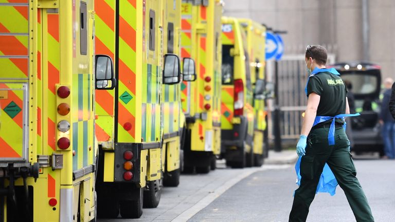 File photo dated 12/01/21 of ambulances at Whitechapel hospital in London. A majority of the issues in Scotland's hospitals and the knock-on effect to the ambulance service are not due to Covid, a top surgeon has said. Issue date: Friday September 17, 2021.