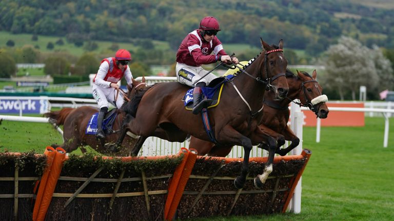 I Like To Move It ridden by Sam Twiston-Davies (right) on the way to winning the Masterson Holdings Hurdle at Cheltenham racecourse. Picture date: Saturday October 23, 2021.