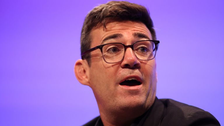 Mayor of Greater Manchester Andy Burnham speaks during Britain&#39;s Labour Party annual conference, in Brighton, Britain, September 27, 2021. REUTERS/Hannah McKay
