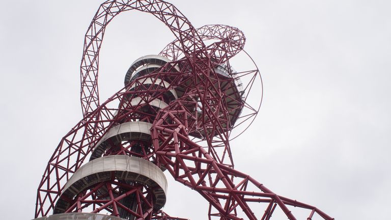 The ArcelorMittal Orbit tower at Queen Elizabeth Olympic Park was designed by artist Anish Kapoor and structural designer Cecil Balmond. Pic: AP
