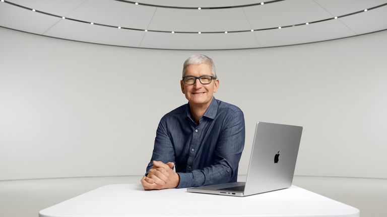Apple's chief executive Tim Cook introduced the new laptop and earbuds during a live-streamed launch event on Monday