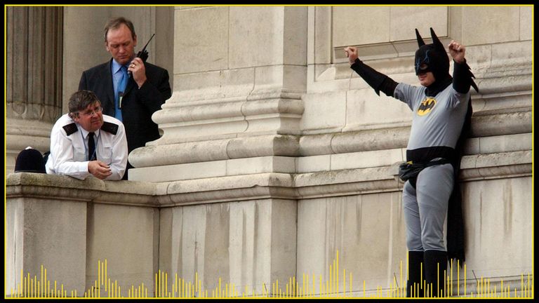 Jason Hatch dressed up as Batman and scaled Buckingham Palace as part of a long fight to gain access to his children