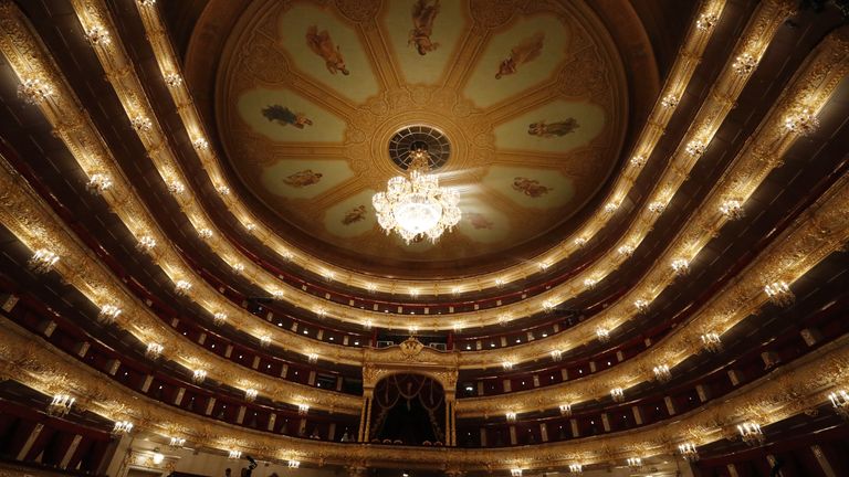 An interior view shows the Bolshoi Theatre before a ceremony opening a new season in Moscow, Russia September 12, 2017. REUTERS/Sergei Karpukhin