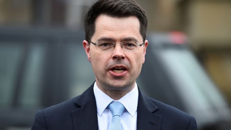 Northern Ireland Secretary of State James Brokenshire speaks to media outside Stormont Castle in Belfast, Northern Ireland March 7, 2017. REUTERS/Clodagh Kilcoyne