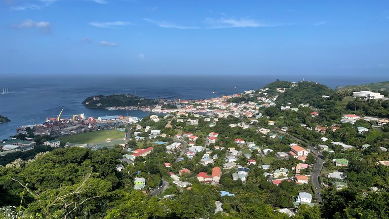 A sweeping view of Grenada, one of dozens of island nations vulnerable to climate change