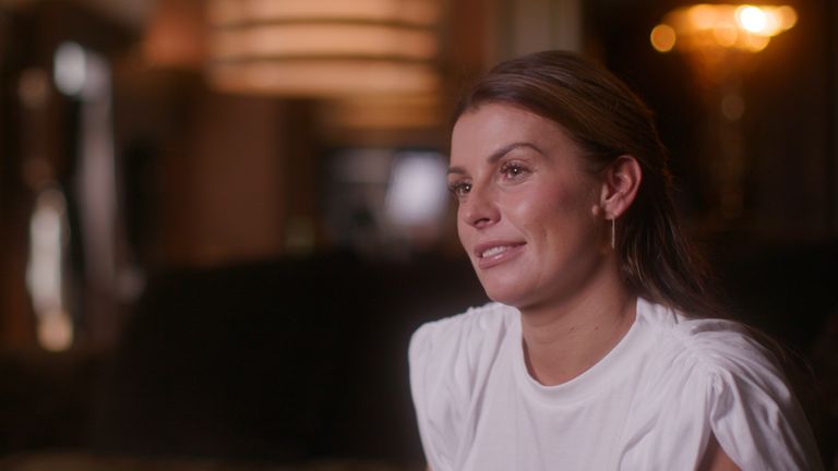 Undated handout screengrab issued by Amazon Prime of Coleen Rooney appearing in a trailer for a biopic about her husband, footballer Wayne Rooney. Footage for the upcoming Amazon Prime Video project, titled Rooney, shows snippets of the football star with his family and also features interviews with famous names from the pitch including Gary Neville and Thierry Henry. Issue date: Tuesday October 12, 2020.