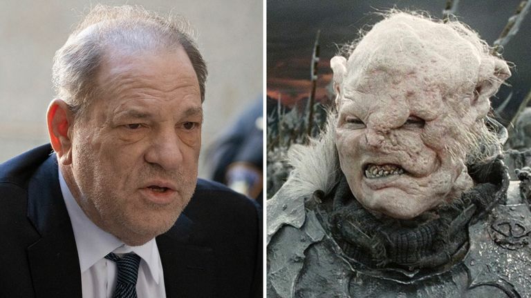gothmog from Lord of the Rings twinned with  Harvey Weinstein (lt)
Credit: AP/New Line Cinema