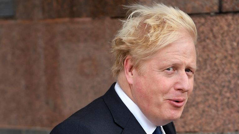 Boris Johnson arrived in Manchester on Saturday night for the Conservative Party conference