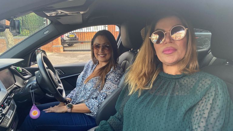 Learner driver Amisha Patel (left) and driving instructor Iram Khan (right)