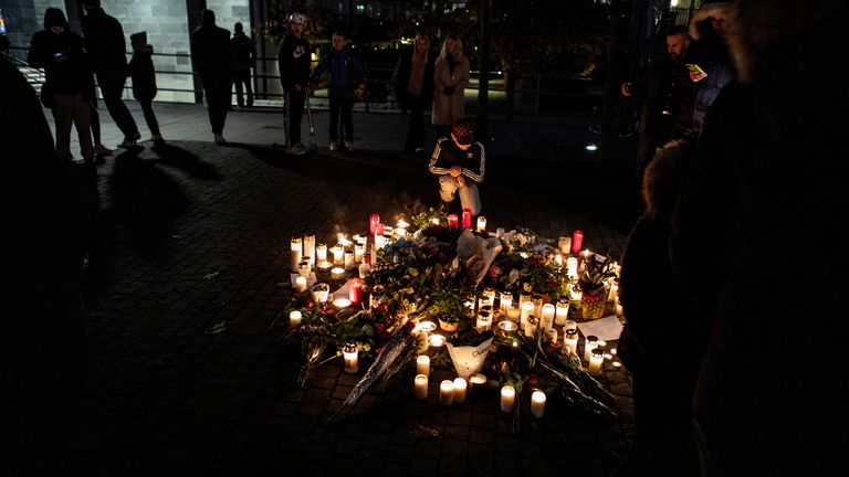 Fans attended a memorial after the rapper was shot in the Hammarby Sjostad district of Stockholm 