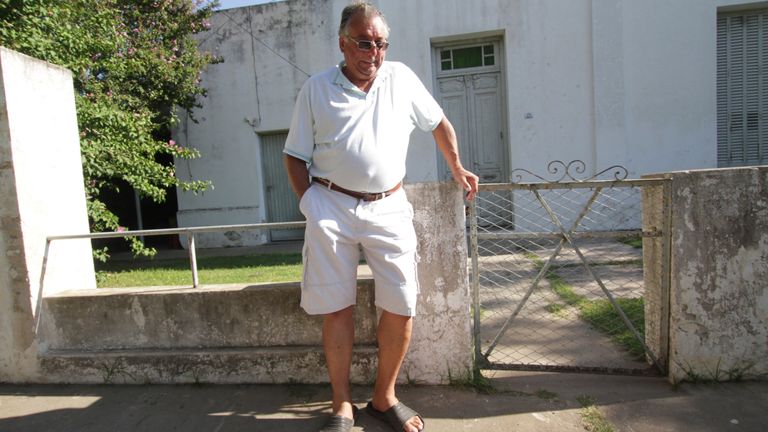 Horacio Sala, father of Argentine soccer player Emiliano Sala, stands outside his home in Progreso, Argentina, Tuesday, Jan. 22, 2019.  
PIC:AP
