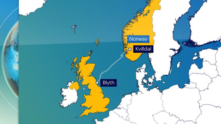 The interconnector will bring supplies from Norway to Northumberland