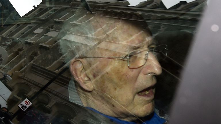 Lord Greville Janner leaves Westminster Magistrates&#39; Court in London, Britain August 14, 2015. An ageing member of Britain&#39;s House of Lords was ordered to appear in court to face charges of serious child sex crimes, despite defence lawyers arguing he was too unwell to attend. Janner, 87, a former Labour member of parliament and ex-president of the Board of Deputies of British Jews, is accused of 22 offences in the 1960s, 70s and 80s. He denies the charges. REUTERS/Toby Melville
