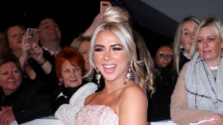 Gabrielle Allen attending the National Television Awards 2020 held at the O2 Arena, London.