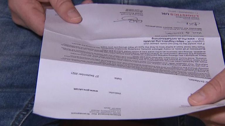 The letter, signed by transport minister Baroness Vere, asks its recipients to “consider returning” to the HGV driving sector