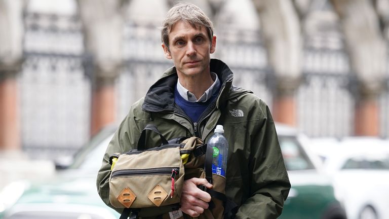 File photo dated 17/05/21 of Jeremy Stansfield leaving the Royal Courts of Justice, London. The television presenter who became embroiled in a High Court damages fight with the BBC after getting hurt while playing the role of a "crash test dummy" during a science programme is waiting for a judge&#39;s ruling. Mrs Justice Yip is due to deliver a ruling on Friday. Issue date: Friday October 1, 2021.