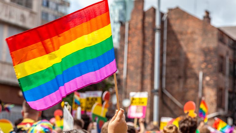 Pride parade flags with beautiful rainbow colors. Pic: iStock