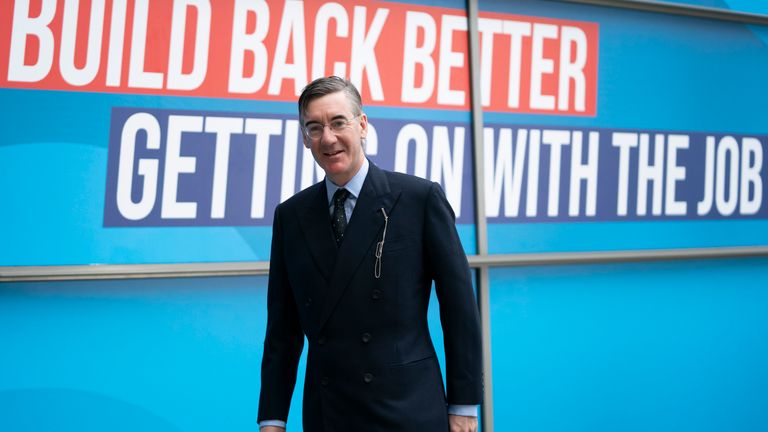 Leader of the House of Commons Jacob Rees-Mogg is seen at the Conservative Party Conference in Manchester, England, Tuesday, Oct. 5, 2021. (AP Photo/Jon Super)
PIC:AP


