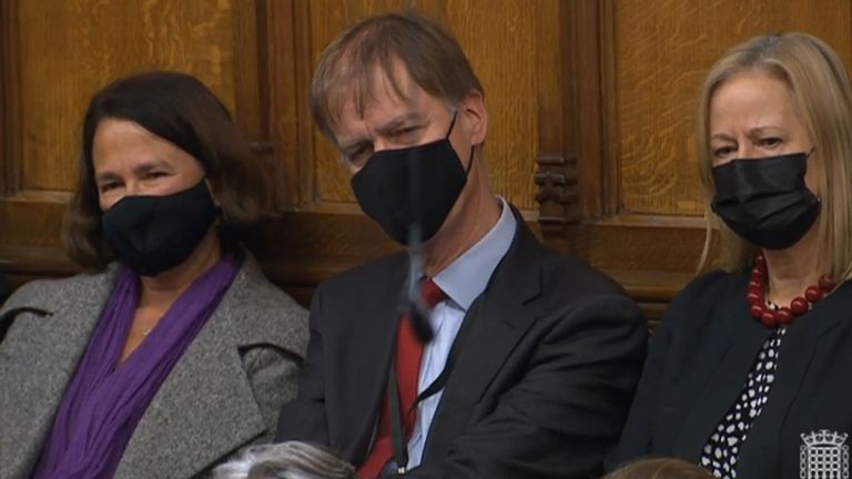 Labour Party MP Stephen Timms (centre) listens as Labour Party leader Sir Keir Starmer speaks in the chamber of the House of Commons, Westminster, as MPs gather to pay tribute to Conservative MP Sir David Amess, who died on Friday after he was stabbed several times during a constituency surgery in Leigh-on-Sea, Essex.
