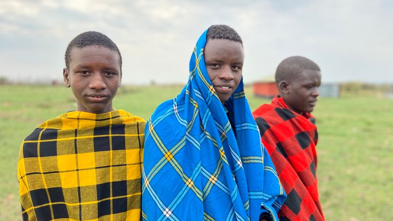 Masai villagers in Olareorok village