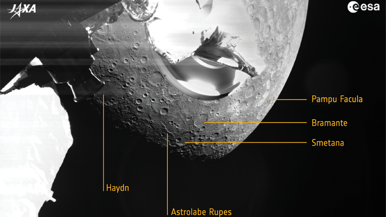 La mission BepiColombo a capturé ses premières images de Mercusry.  Photo : ESA/JAXA