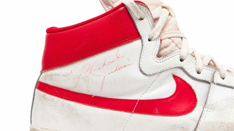 Michael Jordan's 1984 Nike Air Ship trainers break records after selling for Ents & Arts News | Sky News