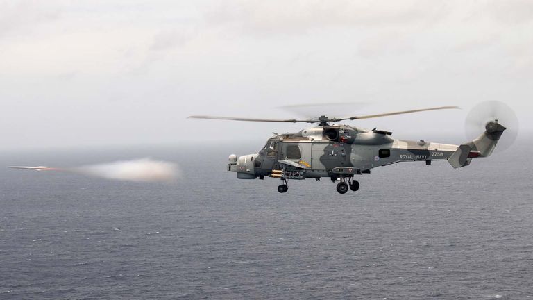 Martlet firing on the Carrier Strike Group deployment. Pic: Ministry of Defence