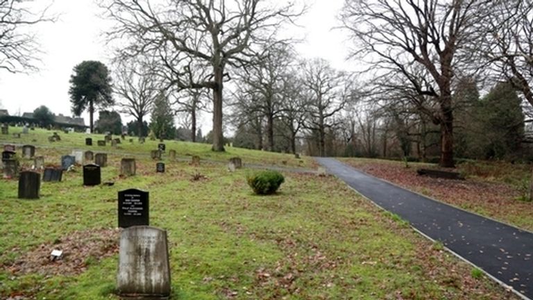 A view of Haywards Heath cemetery where the body was buried then exhumed