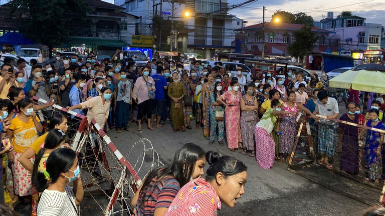 Pic: AP
Crowds waiting for people to be released