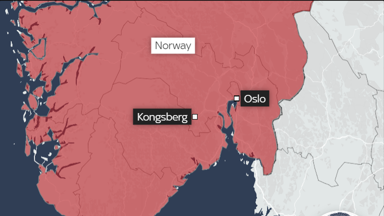 Norway map of bow and arrow attacks location